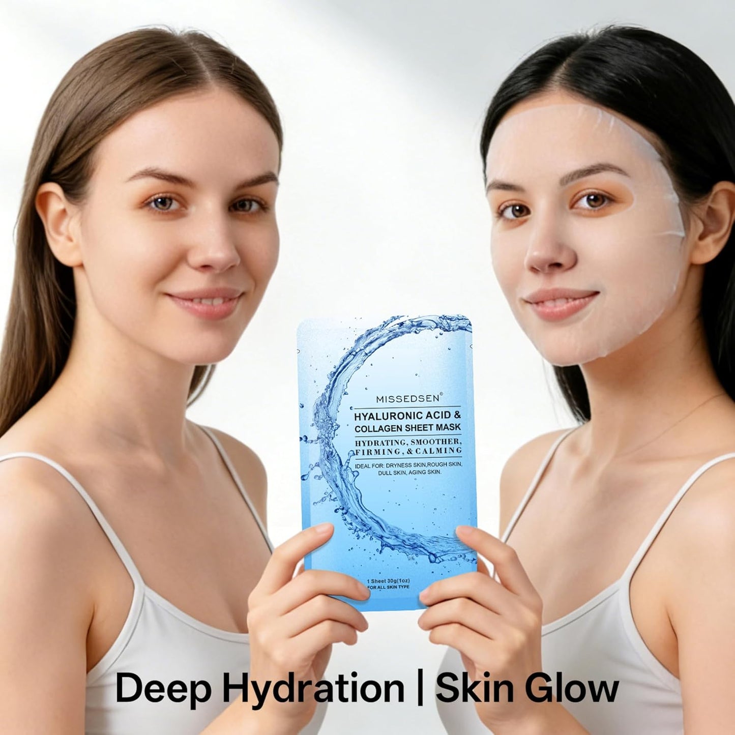 Collagen Face Mask with Hyaluronic Acid and Vitamin E Oil for Skin Care
