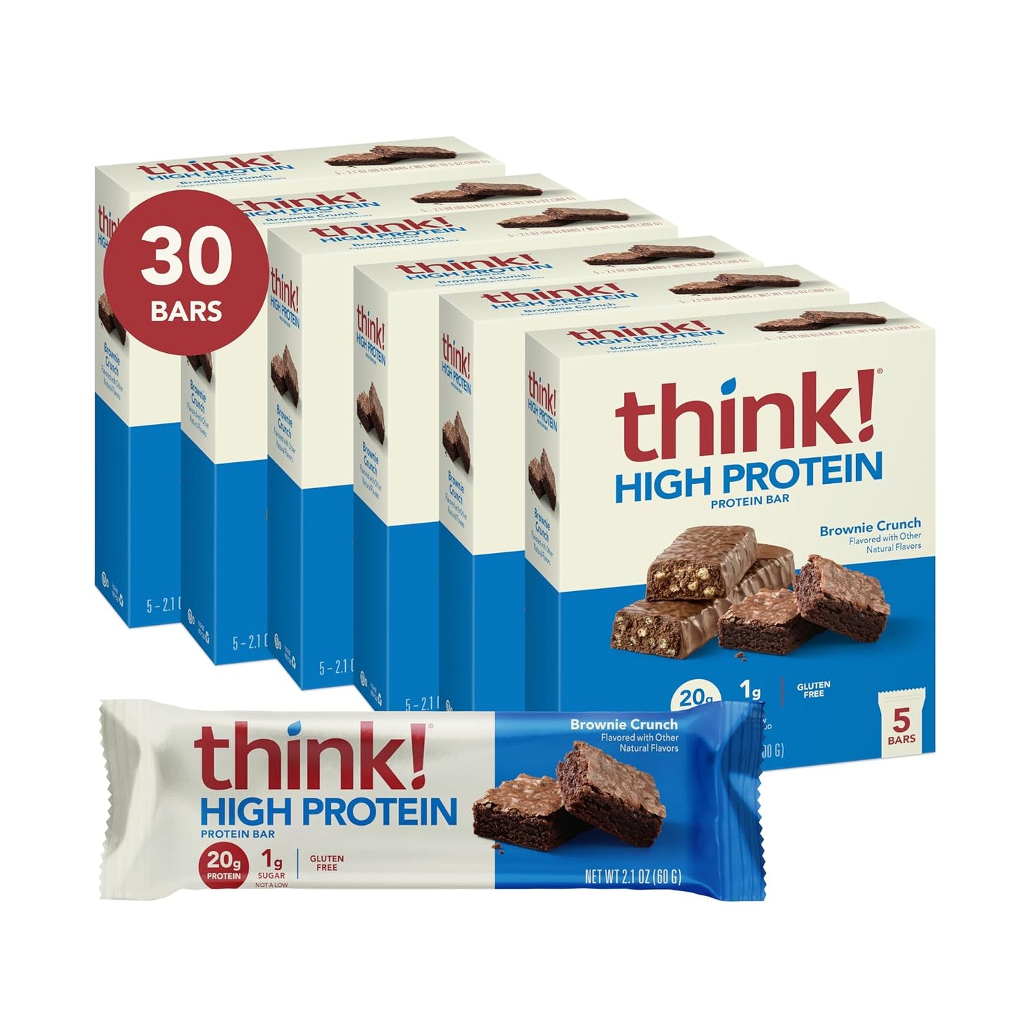 Think! Protein Bars, High Protein Snacks, Gluten Free, Kosher Friendly, 10 Count
