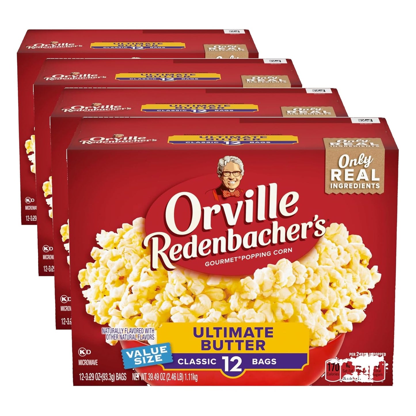 Orville Redenbacher's Microwave Popcorn, Ultimate Butter Flavor, 6-Count Boxes