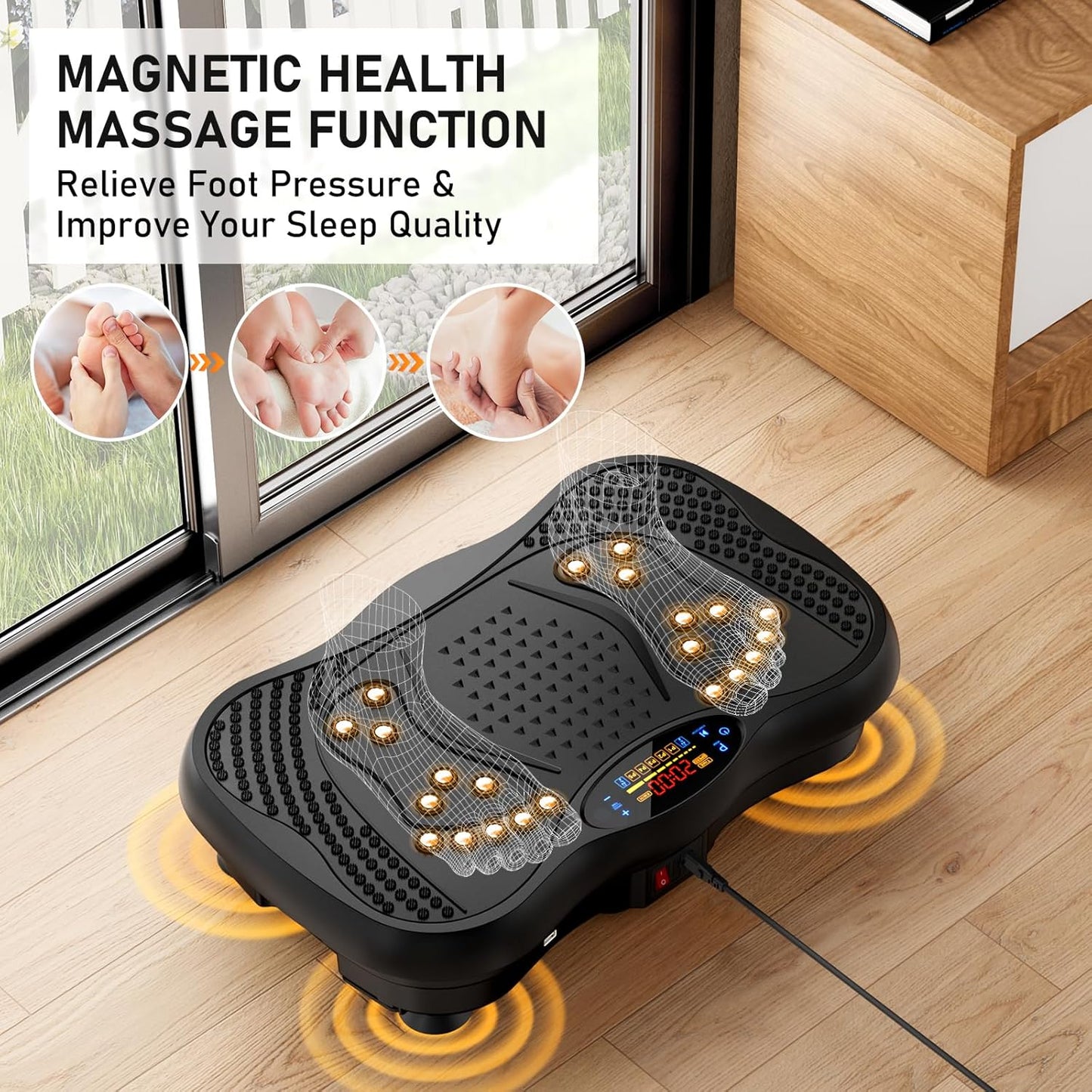 GLYLF Vibration Plate Exercise Machine, 130 Levels, 450 Lbs
