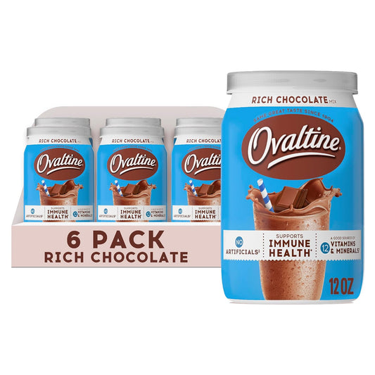 Nestle Ovaltine Rich Chocolate, 12-Ounce Tubs (Pack of 6)