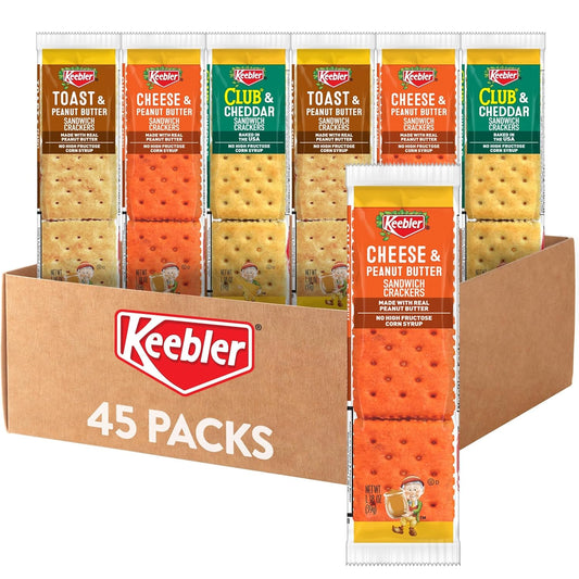 Keebler Sandwich Crackers Variety Pack 45 Packs Baked in USA