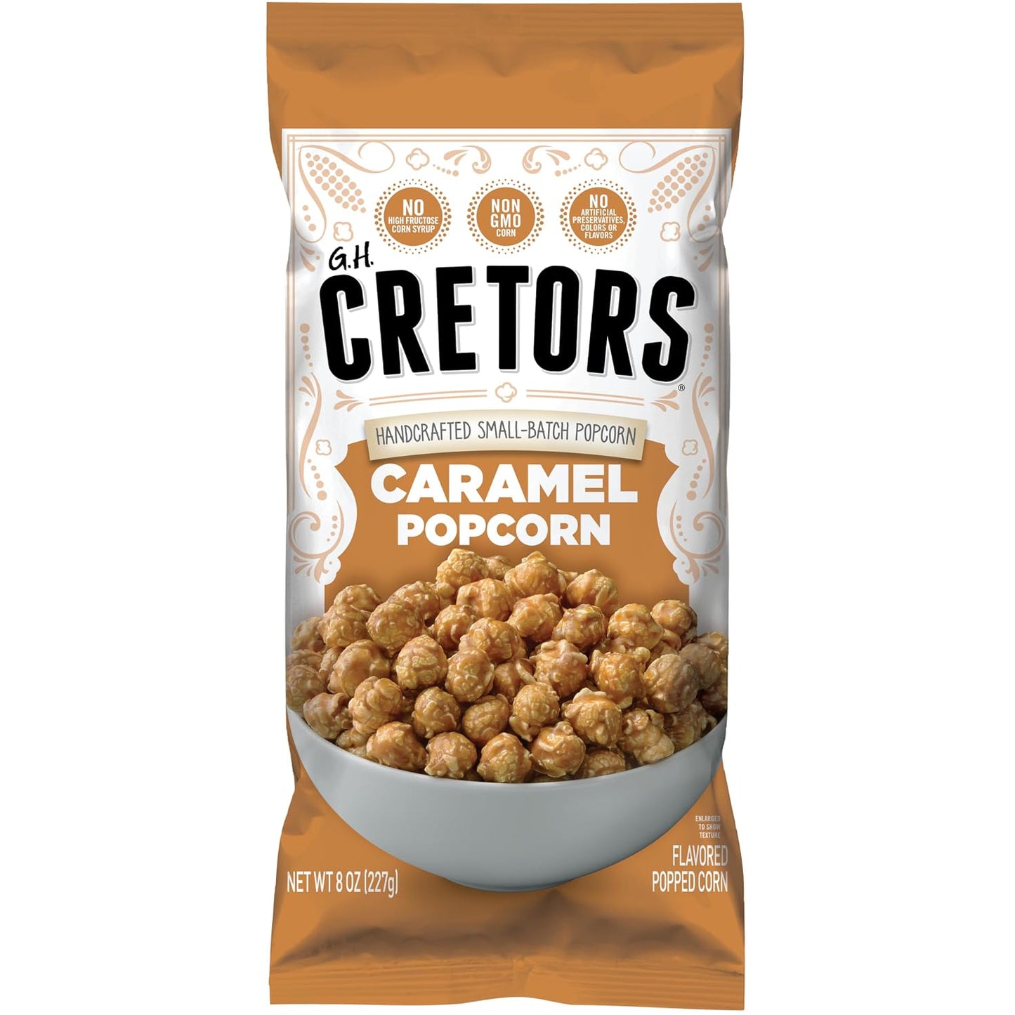 G.H. Cretors' Caramel Corn, 8 Oz, Pack of 6, Gluten Free, Kosher