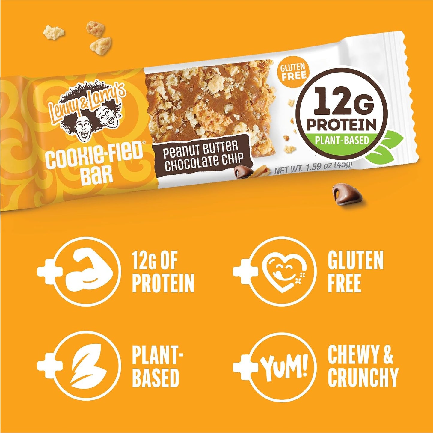 Lenny & Larry's Cookie-fied Protein Bar - Peanut Butter Chocolate Chip Vegan 9x45g