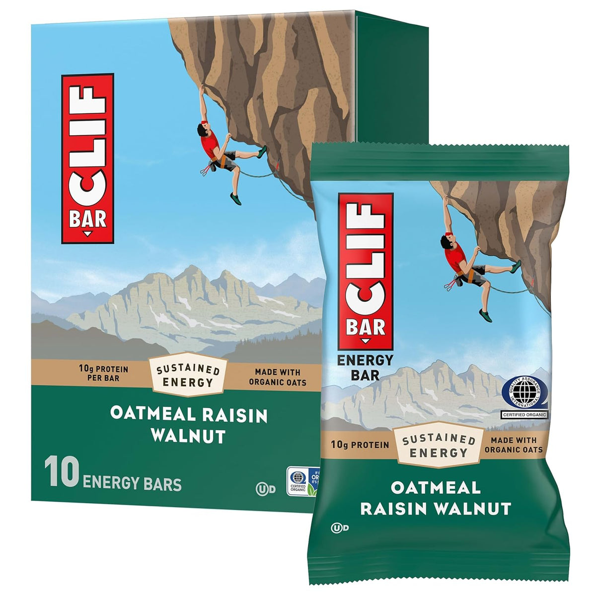 CLIF BAR Energy Protein Bars Oatmeal Raisin Walnut 10 Pack