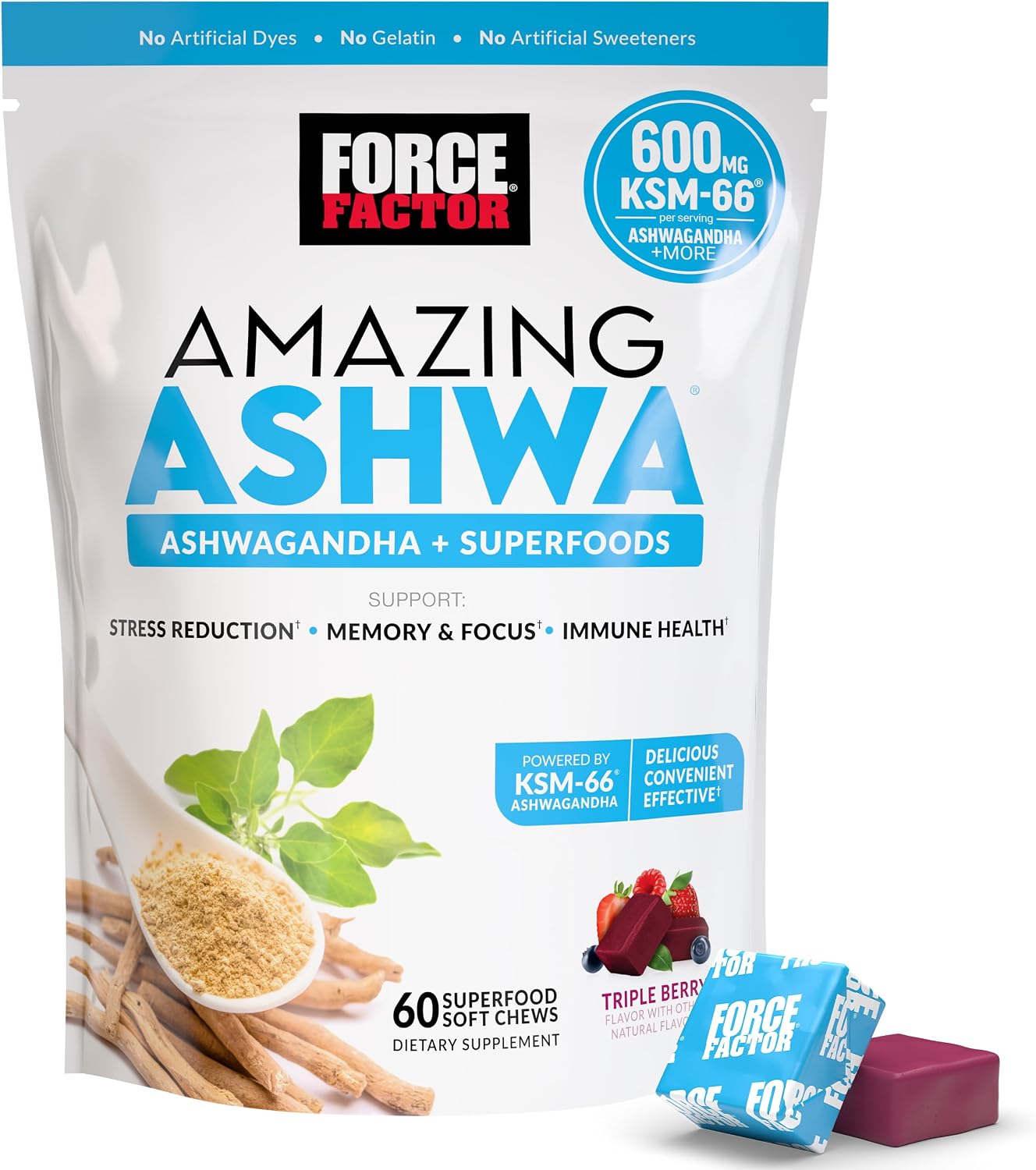 Force Factor Amazing Ashwa Ashwagandha Supplement for Stress Relief and Immune Support