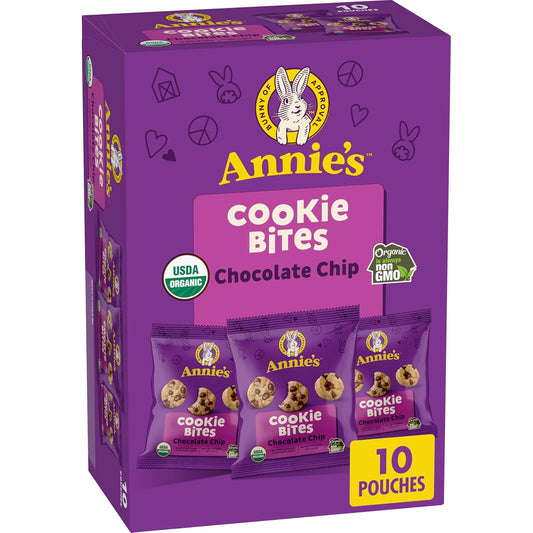 Annie's Organic Chocolate Chip Cookie Bites, 10.5 oz, 10 Pouches