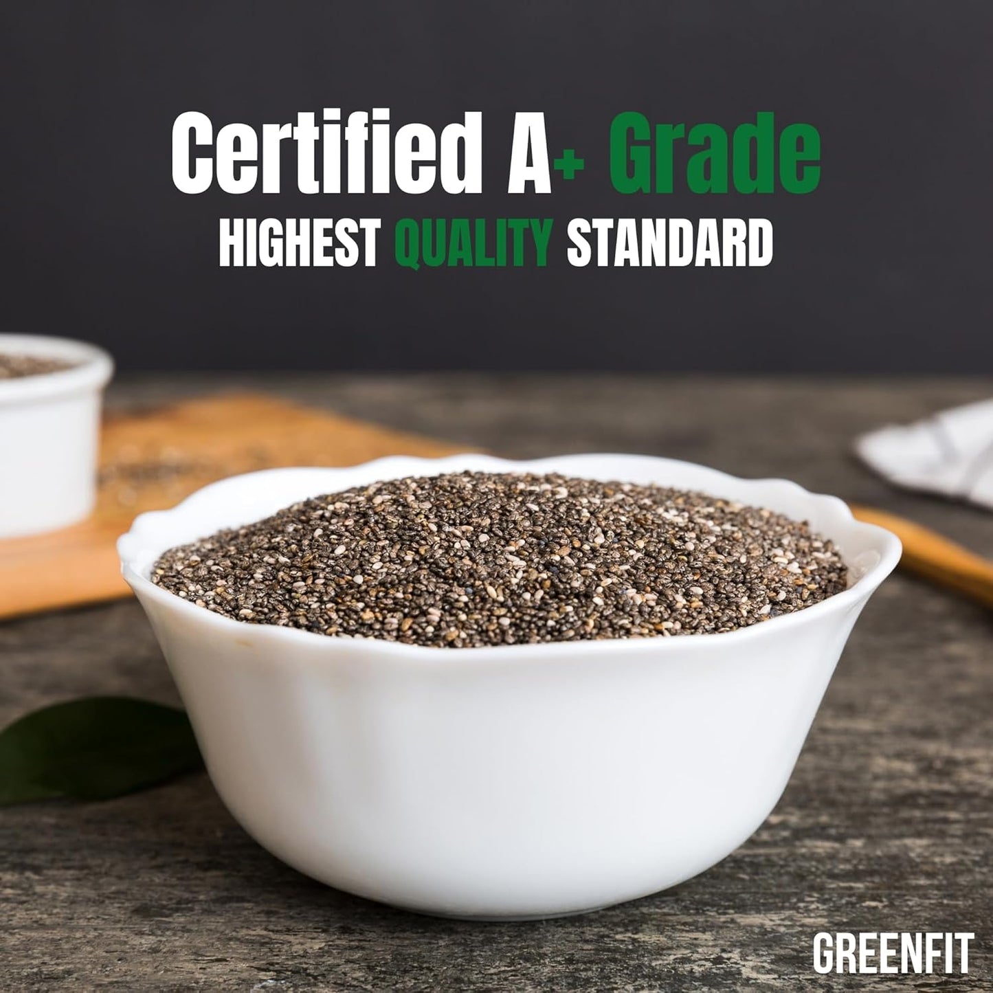 Greenfit Premium Bulk Chia Seeds (10Lbs Bag) | A+ Grade Chia | Nutrient-Packed Superfood | Non-GMO | Gluten-Free Chia Seeds Bulk | Vegan