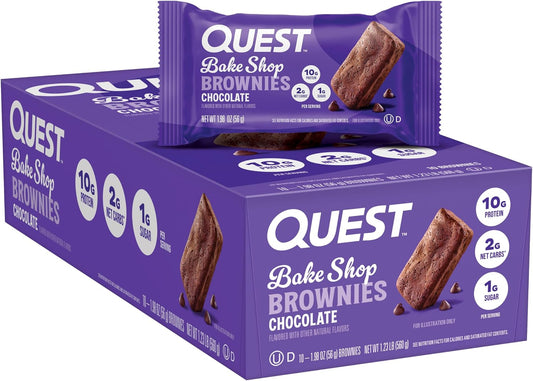 Quest Nutrition Bake Shop Chocolate Brownies 10g Protein 10 Count