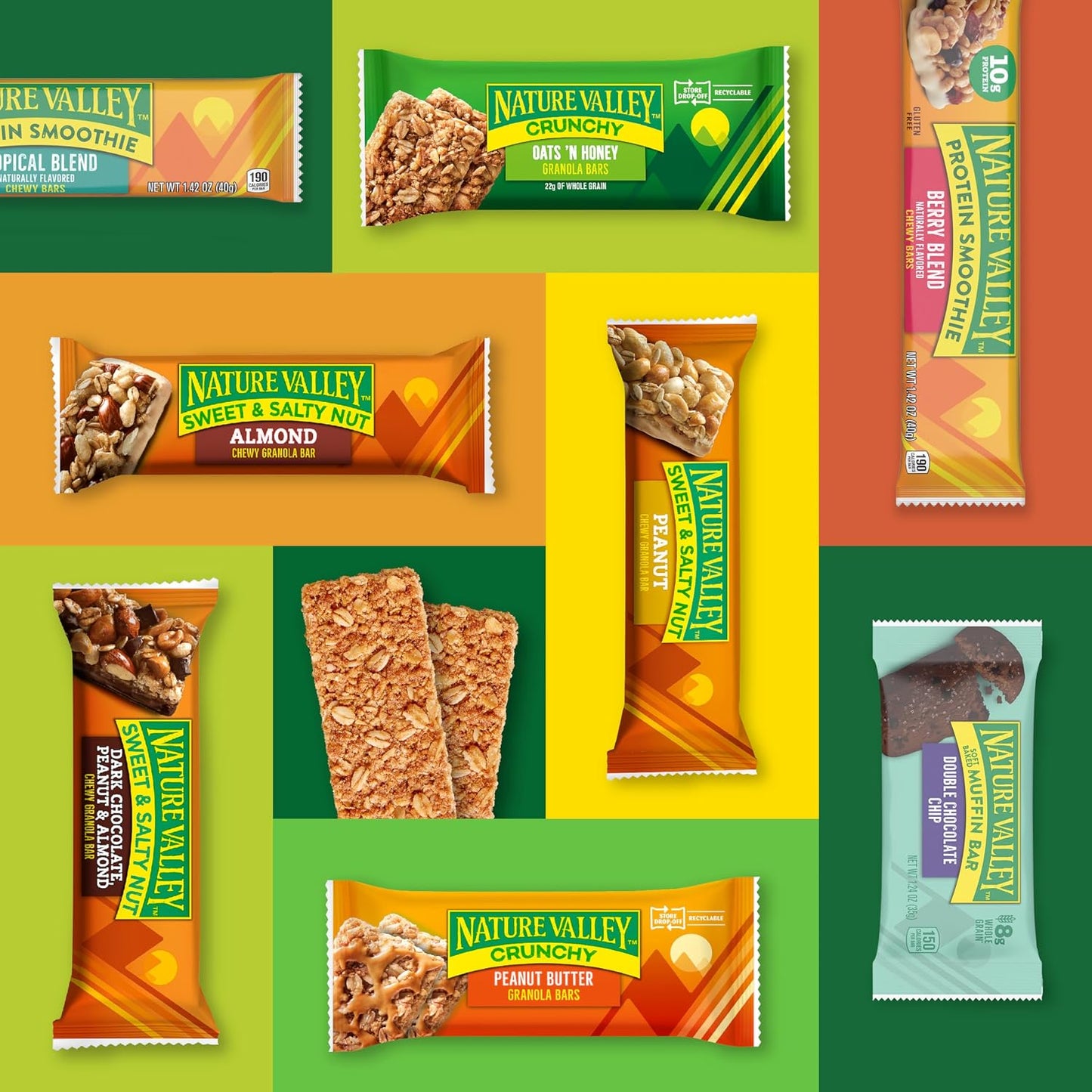 Nature Valley Crunchy Granola Bars, Oats 'N Dark Chocolate, 24 Bars, 17.88 oz (12 Pouches)