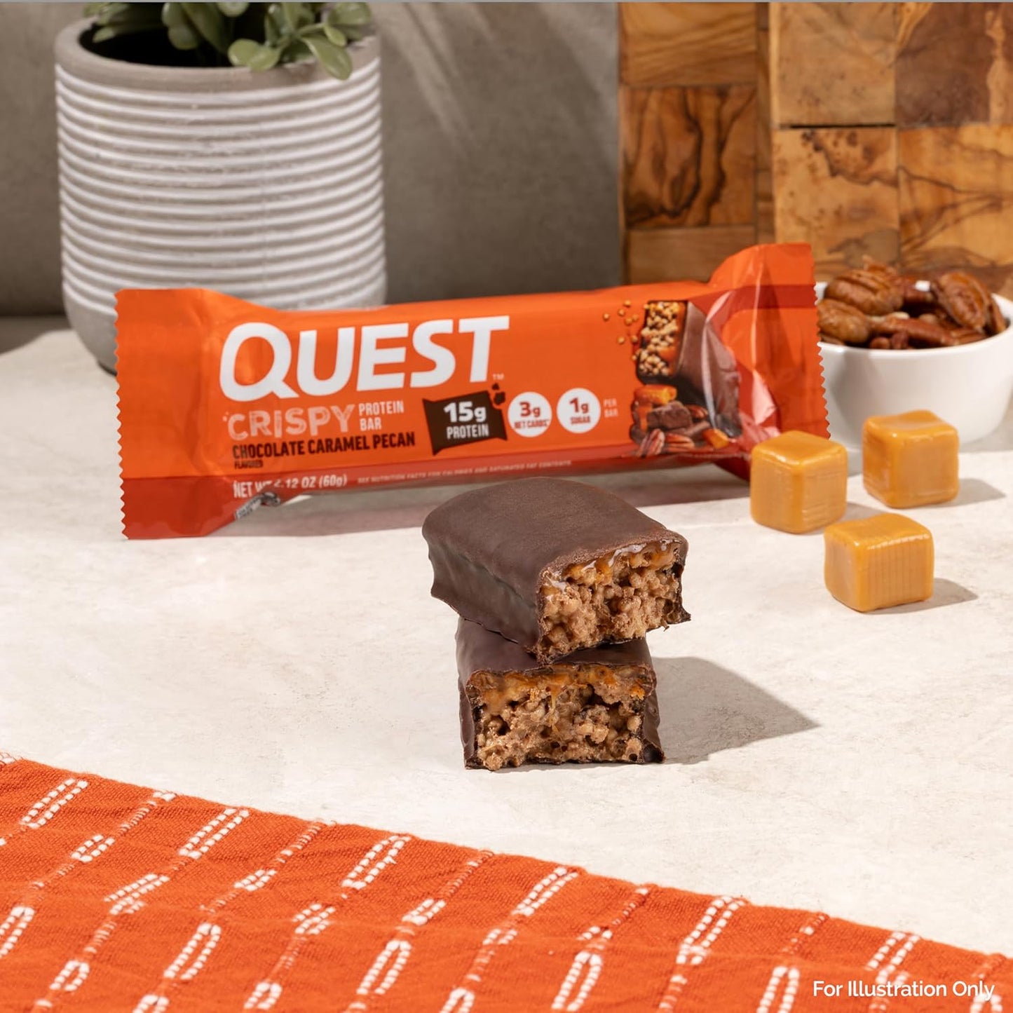 Quest Nutrition Crispy Chocolate Caramel Pecan Hero Protein Bar, 12 Count