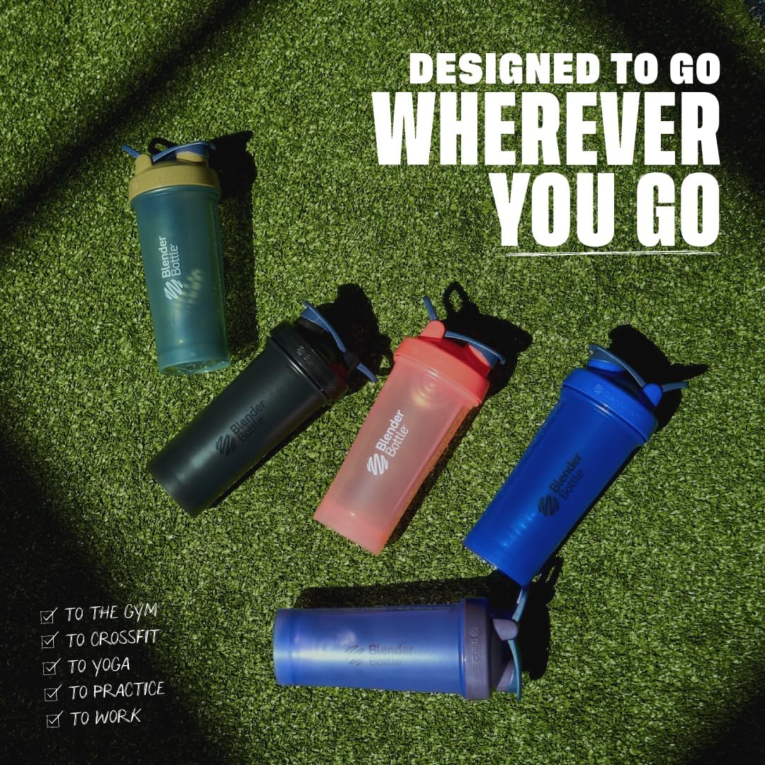 BlenderBottle Classic V2 Shaker Bottle, 20oz, Clear/Black