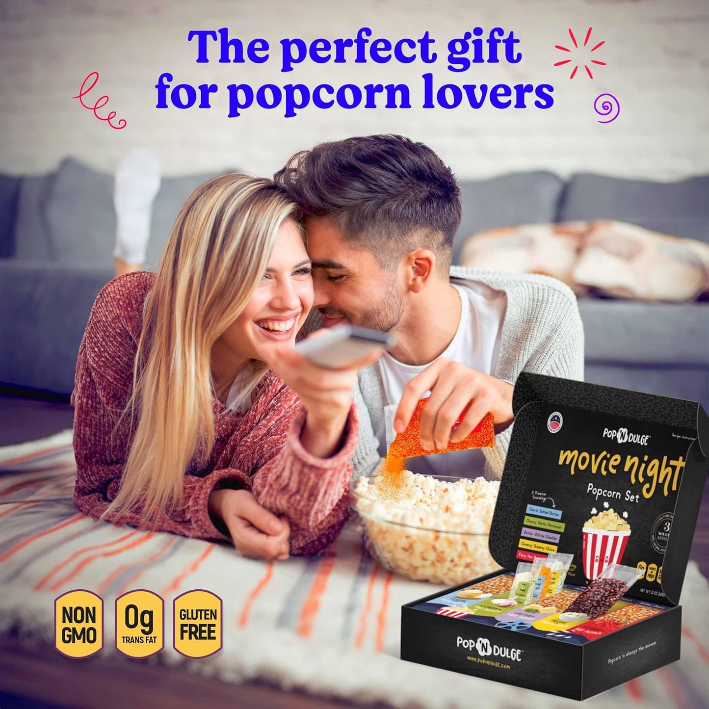 Pop n' Dulge Popcorn Movie Night Supplies 16-piece Gift Set