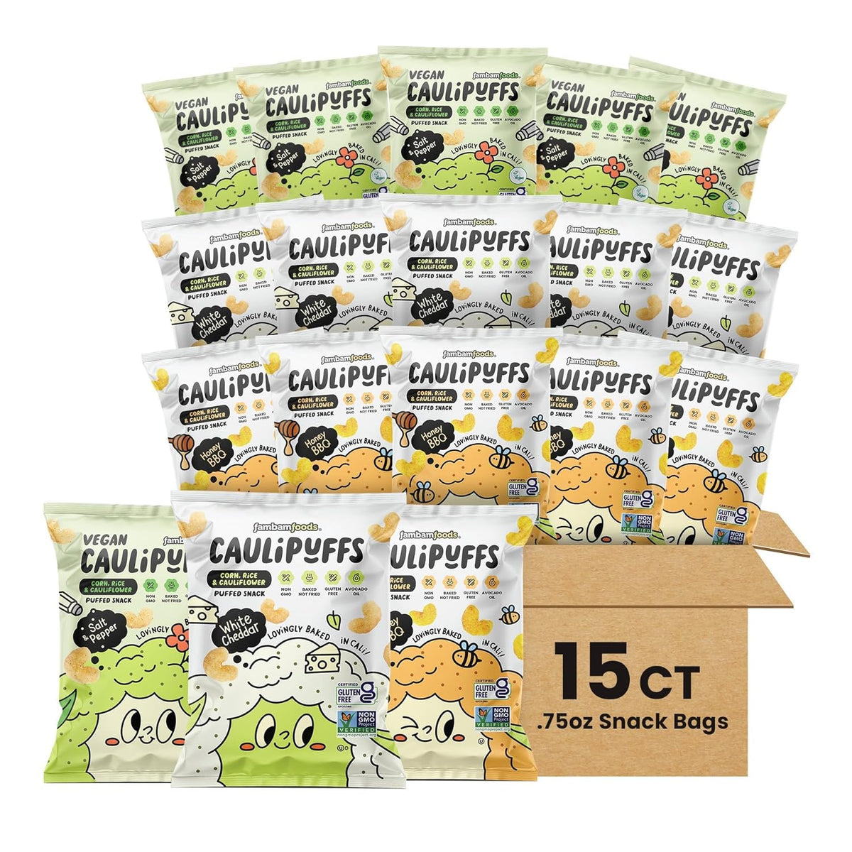 Gluten Free Cauliflower Puffed Snack Variety Pack