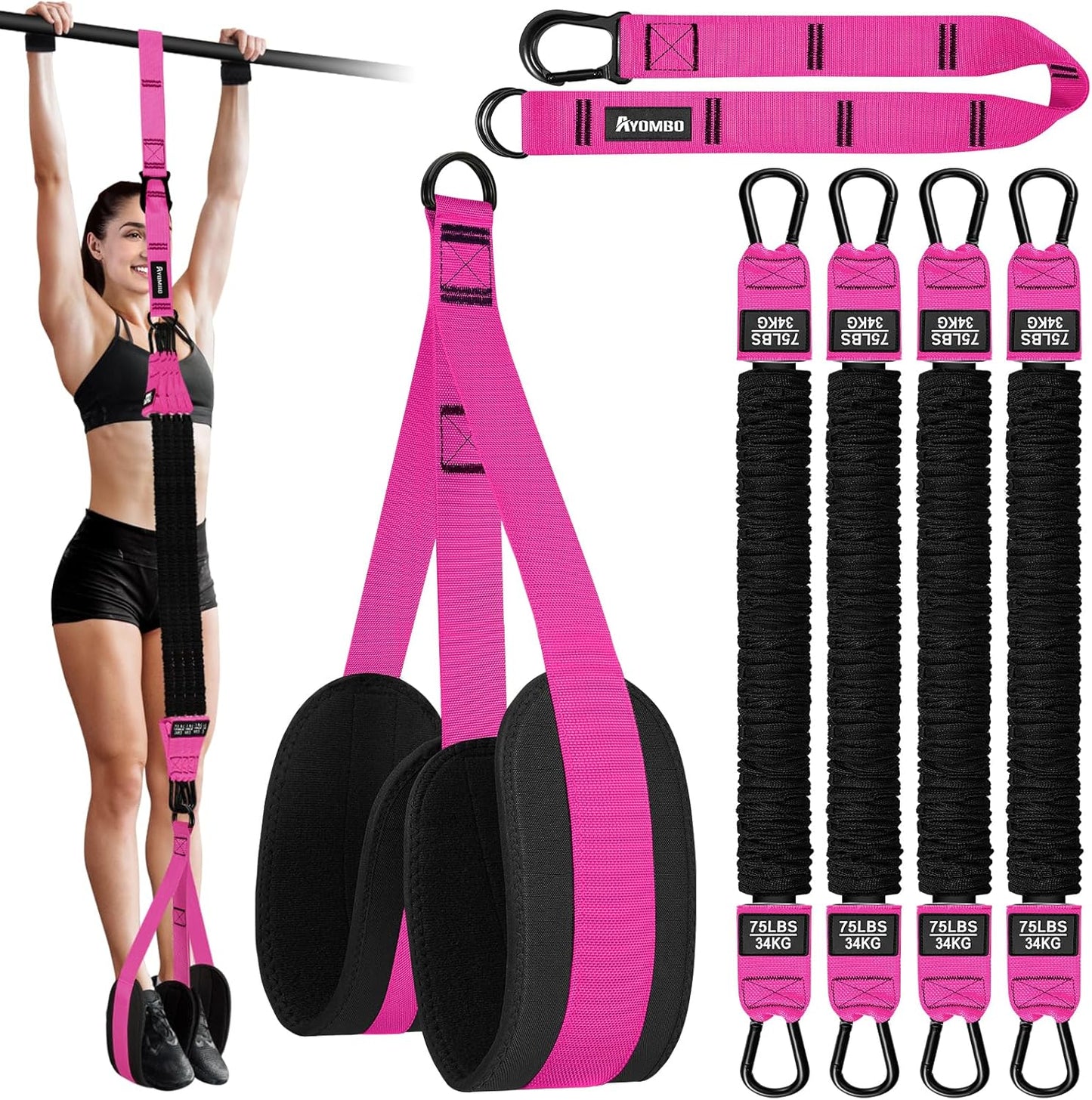 Ayombo Pull Up Assistance Bands - Resistance Bands for Workout, Home Gym Fitness