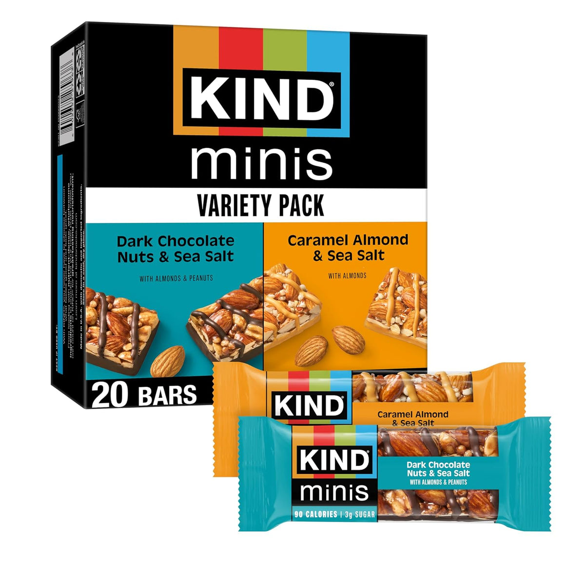 KIND Mini Snack Bars Variety Pack, Gluten Free, Low Sugar, Low Calorie Snacks