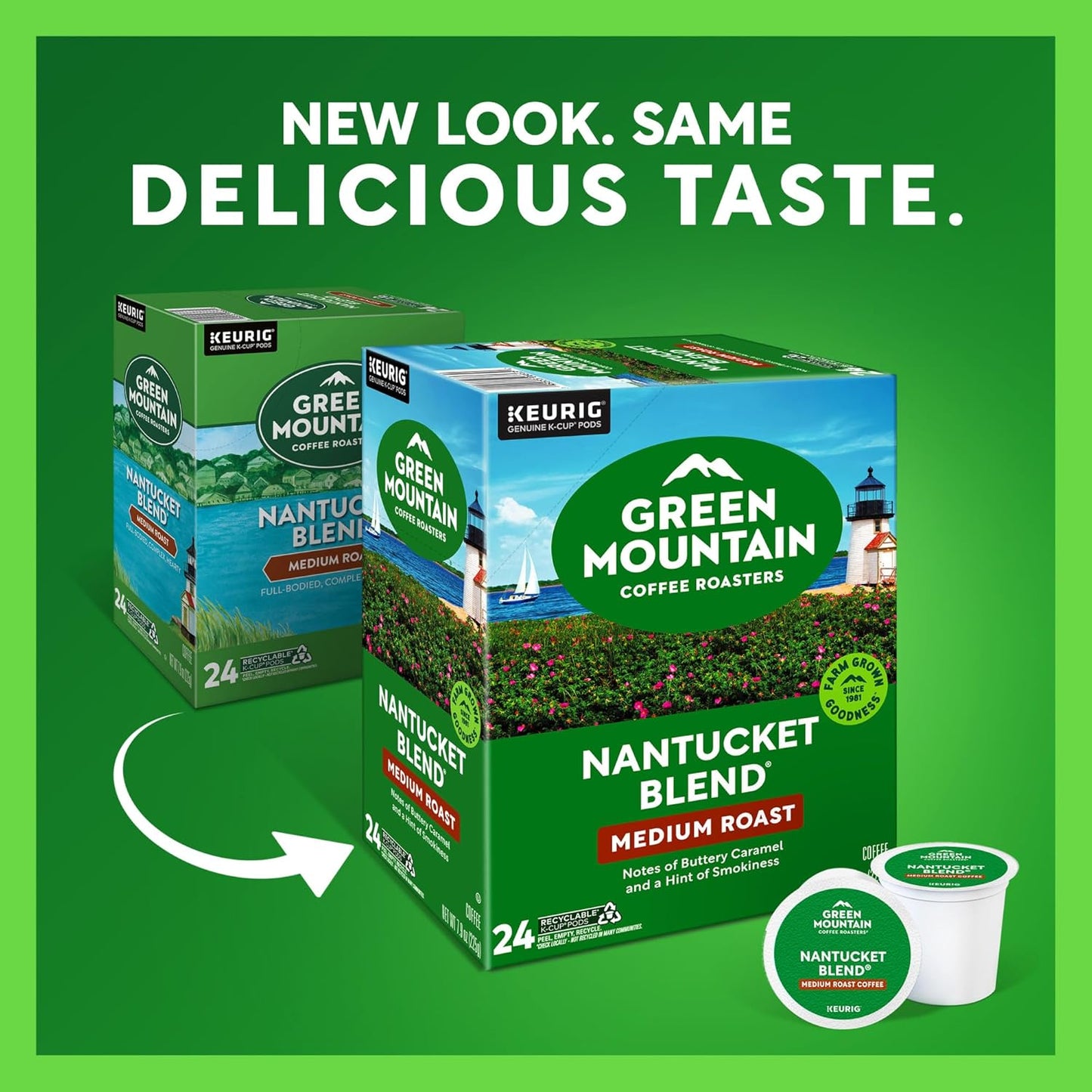 Green Mountain Coffee Roasters Nantucket Blend Keurig Single-Serve K-Cup Pods, Medium Roast Coffee, 96 Count