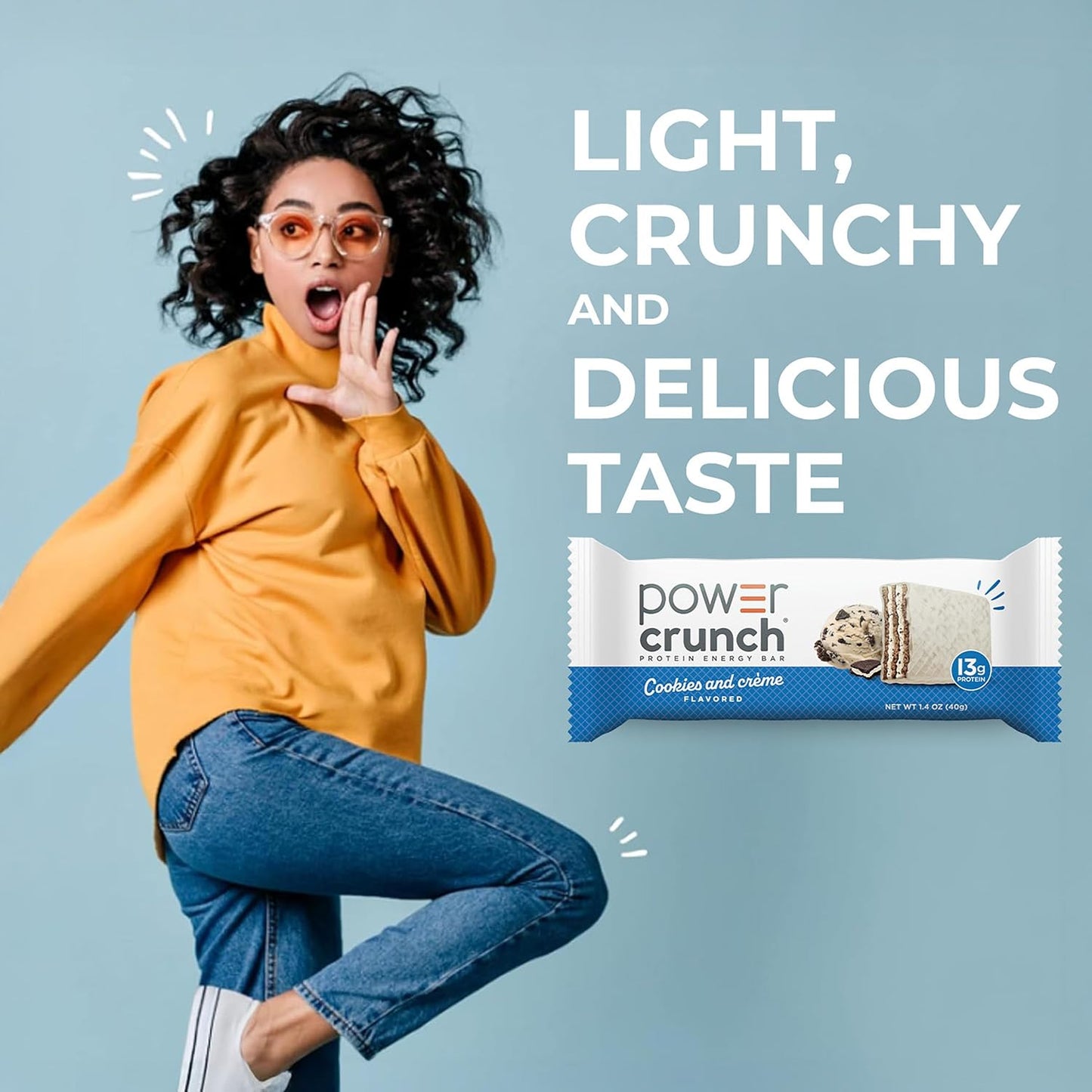 Power Crunch Protein Energy Wafer Bars Cookies and Creme 12 Count