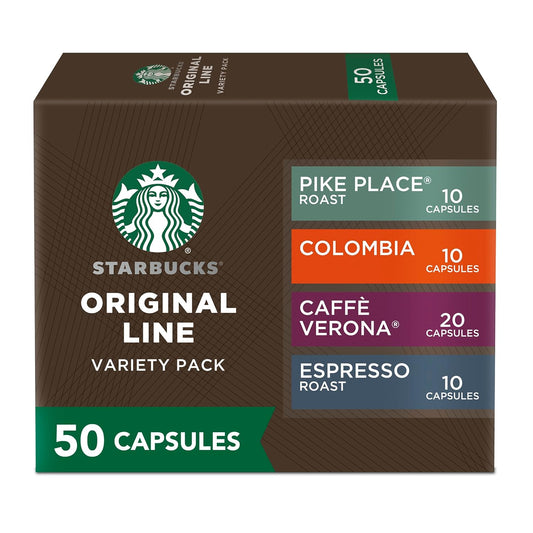 Starbucks by Nespresso Original Line, 50-count Espresso Pods Variety Pack