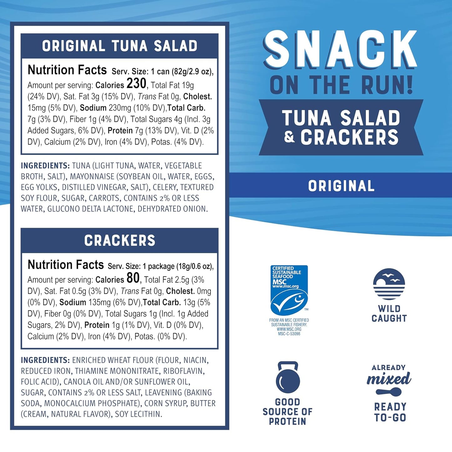 Bumble Bee Snack On The Run! Protein Pack with Tuna Salad and Crackers