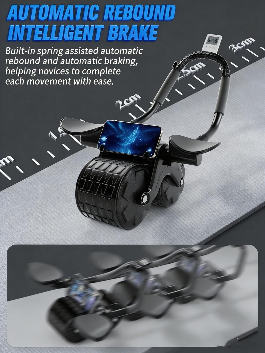 2026 Upgraded Automatic Rebound Ab Roller with Elbow Support for Core Strength Training