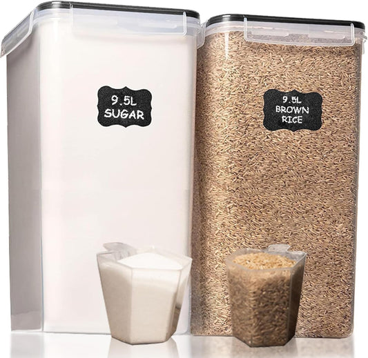 Extra Large Bulk Food Storage Containers with Airtight Lids for Kitchen and Pantry Organization