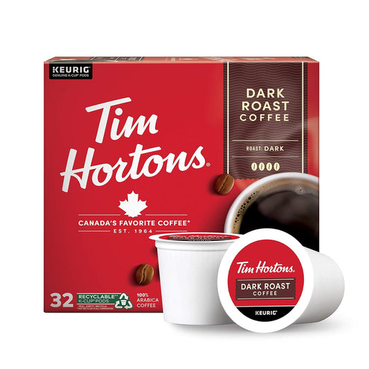Tim Hortons Dark Roast Coffee K-Cup Pods Compatible with Keurig Brewers 32ct