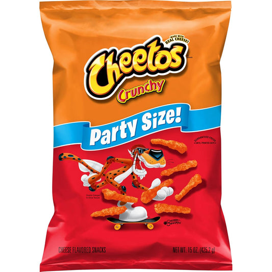 Cheetos Crunchy Party Size Bag, 15 Oz, Cheese-Flavored Snacks
