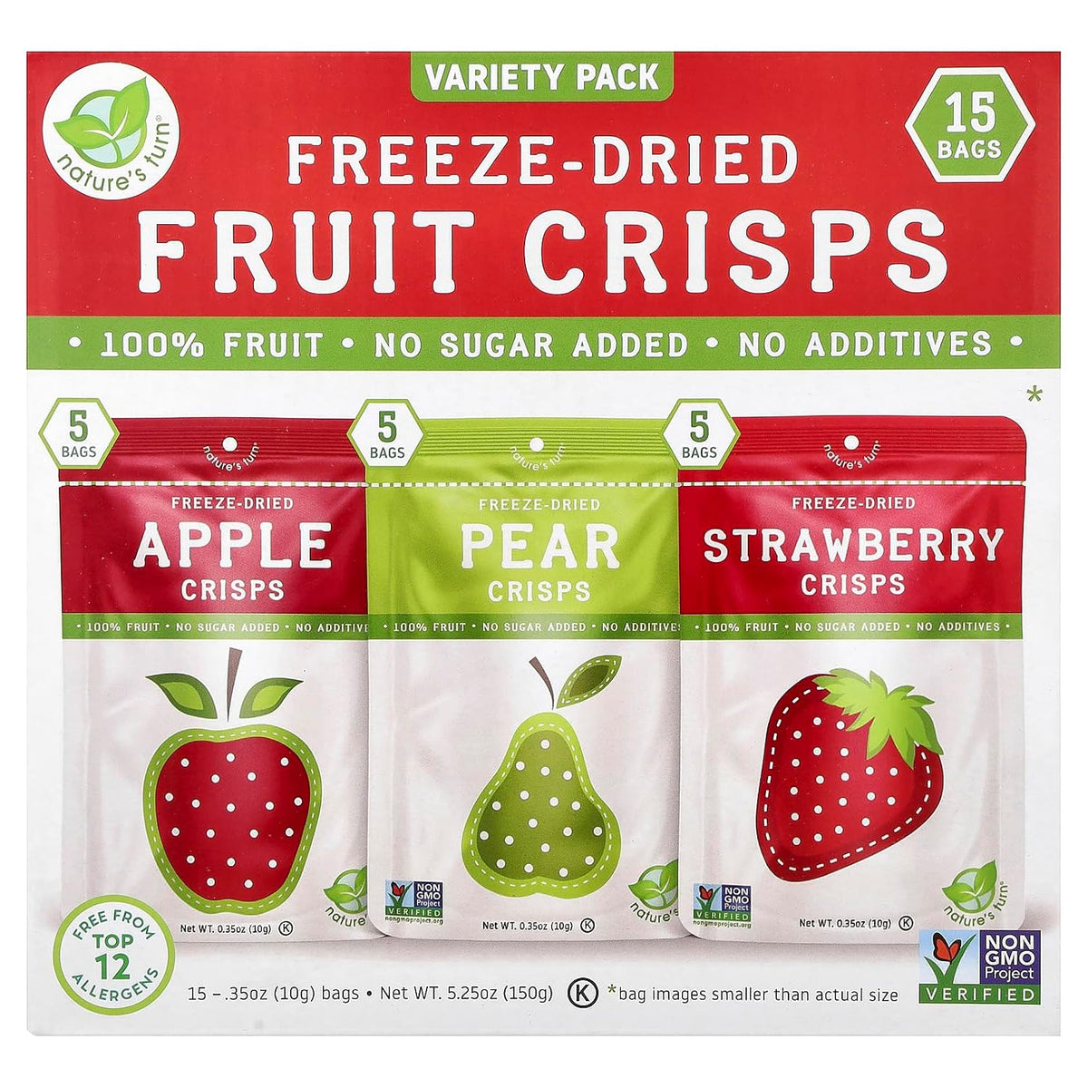 Nature's Turn Freeze-Dried Fruit Crisps Variety Bag Snack