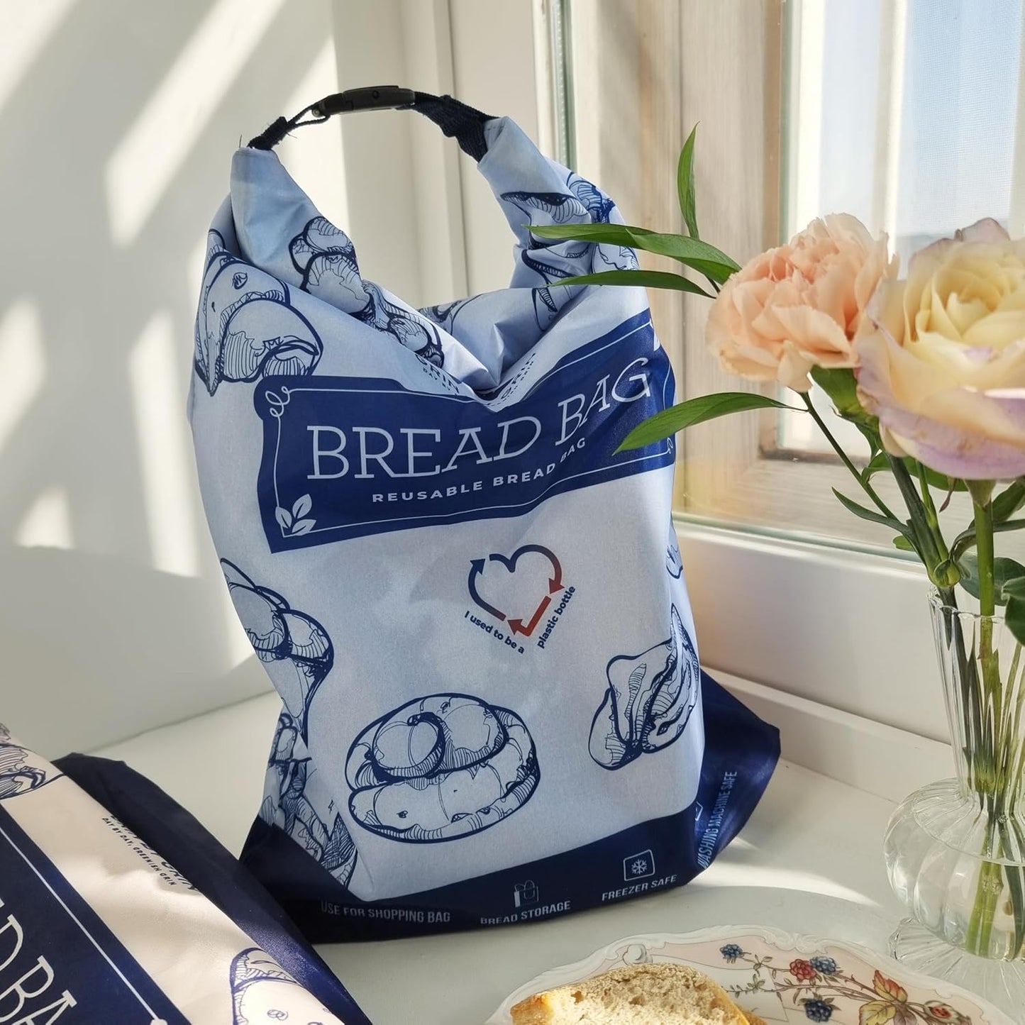 GRIN BY GRIN Bread Bags 2 Pack Reusable Zipper Bags Extra Large | Homemade Bread, Sourdough, Freezer Storage