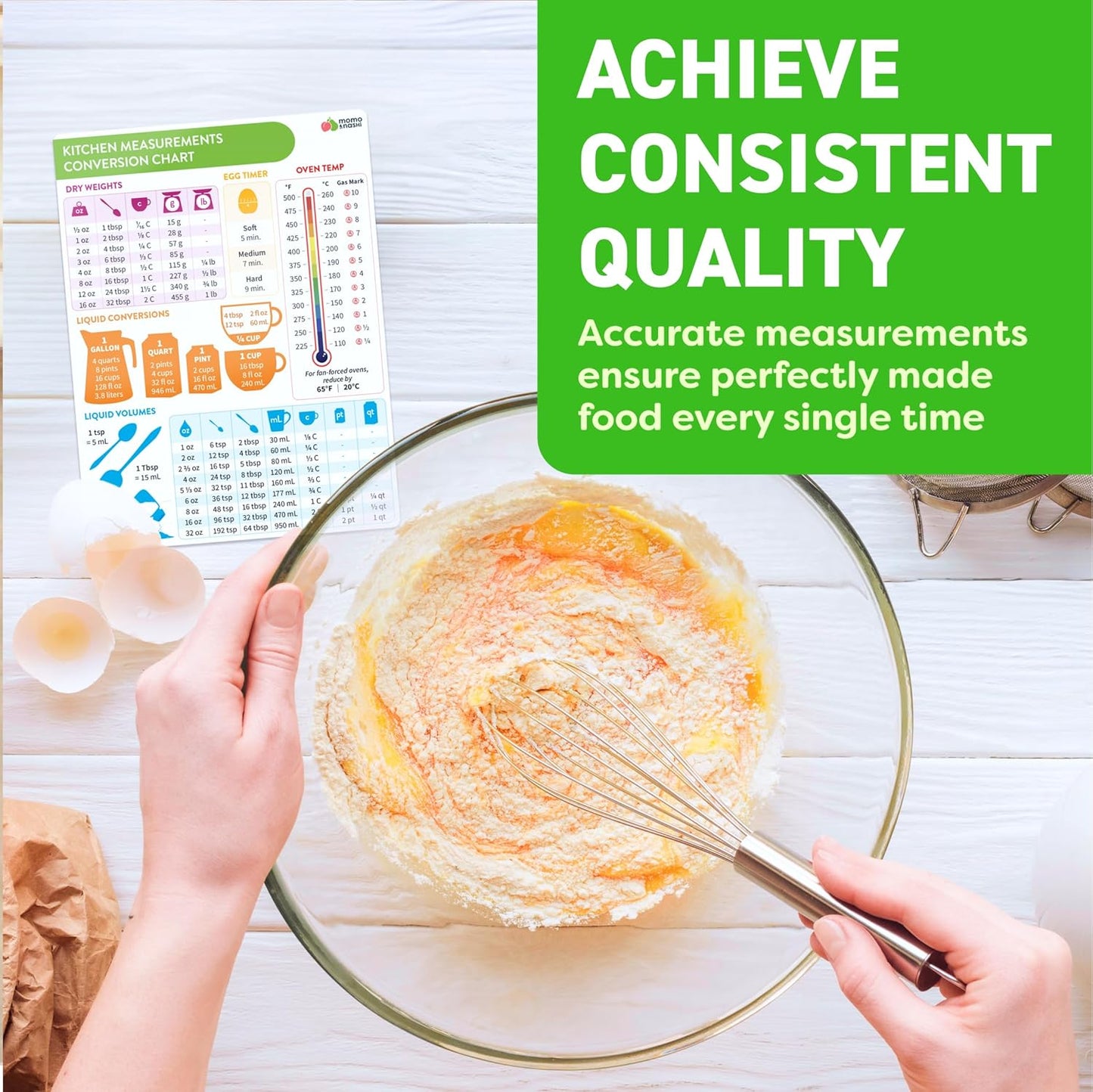 Kitchen Conversion Chart Magnet 1pc - Baking Supplies & Accessories - 6” x 8” Magnetic Kitchen Gadgets Measurement Conversion Chart for Cooking - Waterproof Baking Essentials, Cooking Gifts for Women