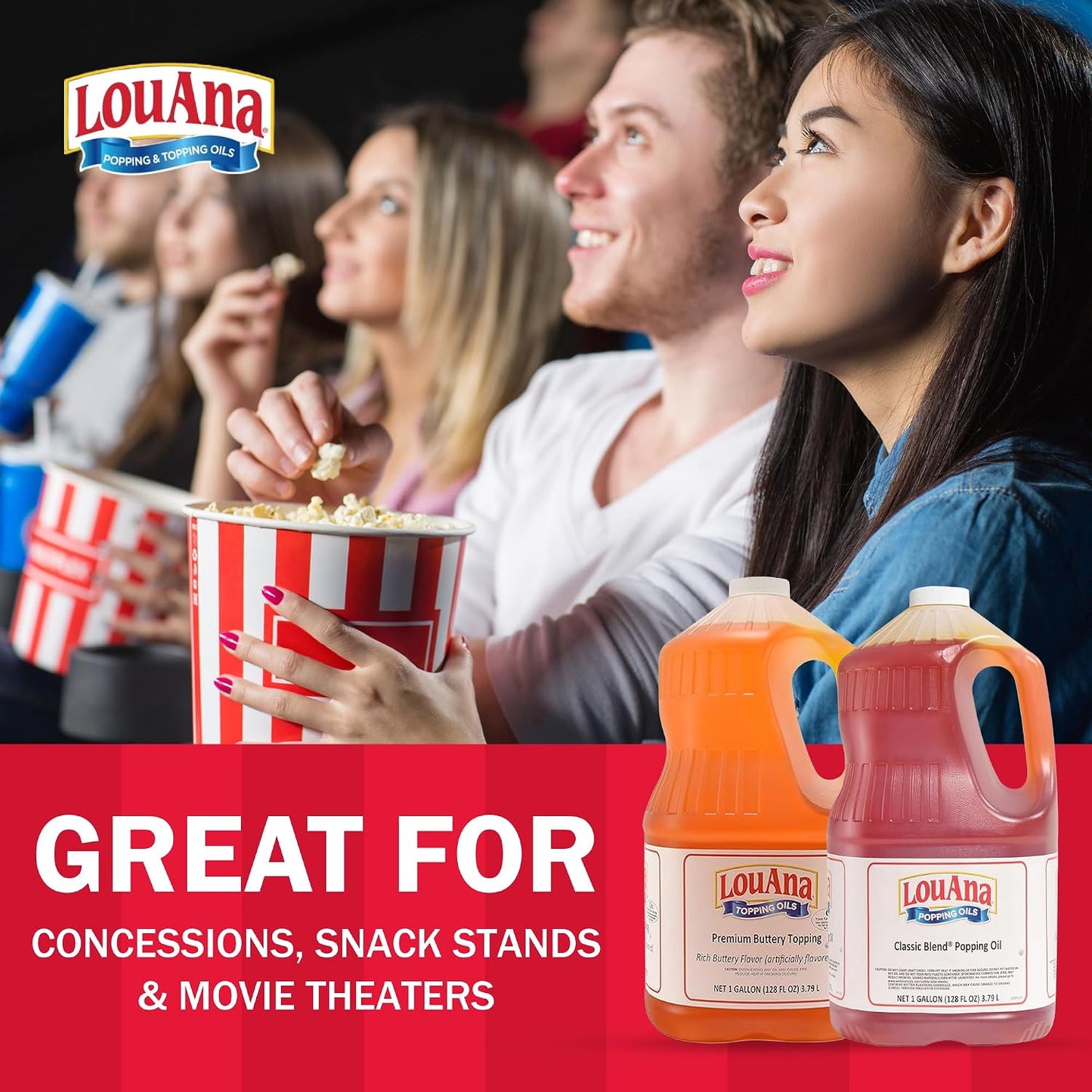 LouAna Premium Buttery Popcorn Oil for Commercial and Home Use