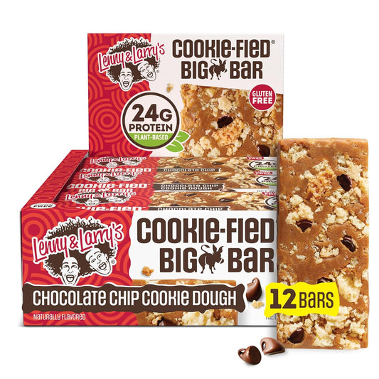 Lenny & Larry's Cookie-fied BIG BAR - Chocolate Chip Cookie Dough Vegan Protein Bars