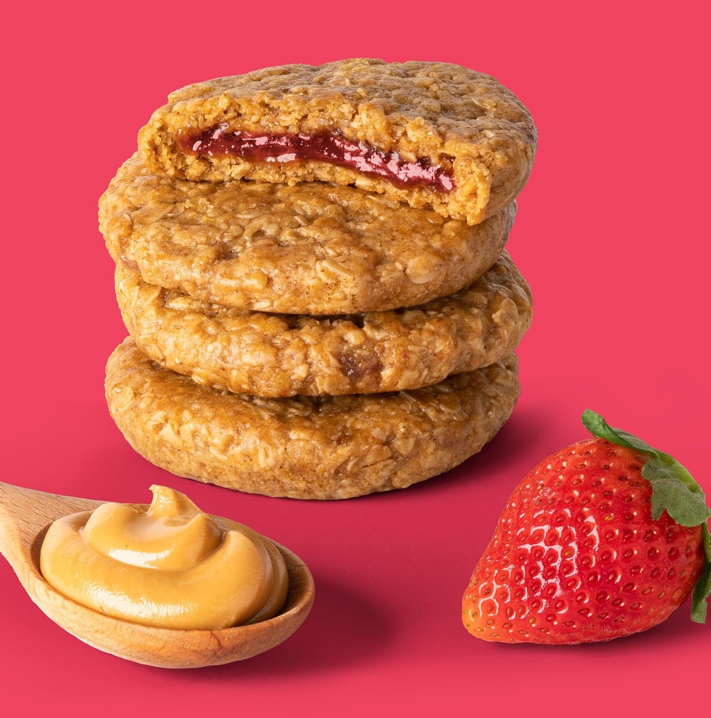 Bobo's Strawberry PB&J Oat Snacks, Gluten-Free, Non-GMO, Plant-Based, Whole Grain Oats