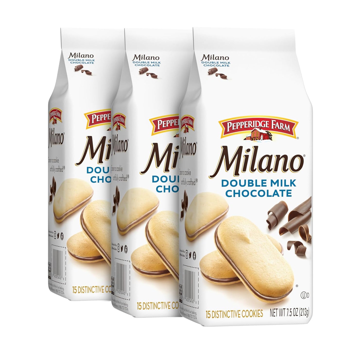 Pepperidge Farm Milano Cookies, Double Dark Chocolate, 3 Bags, 7.5 oz. Each
