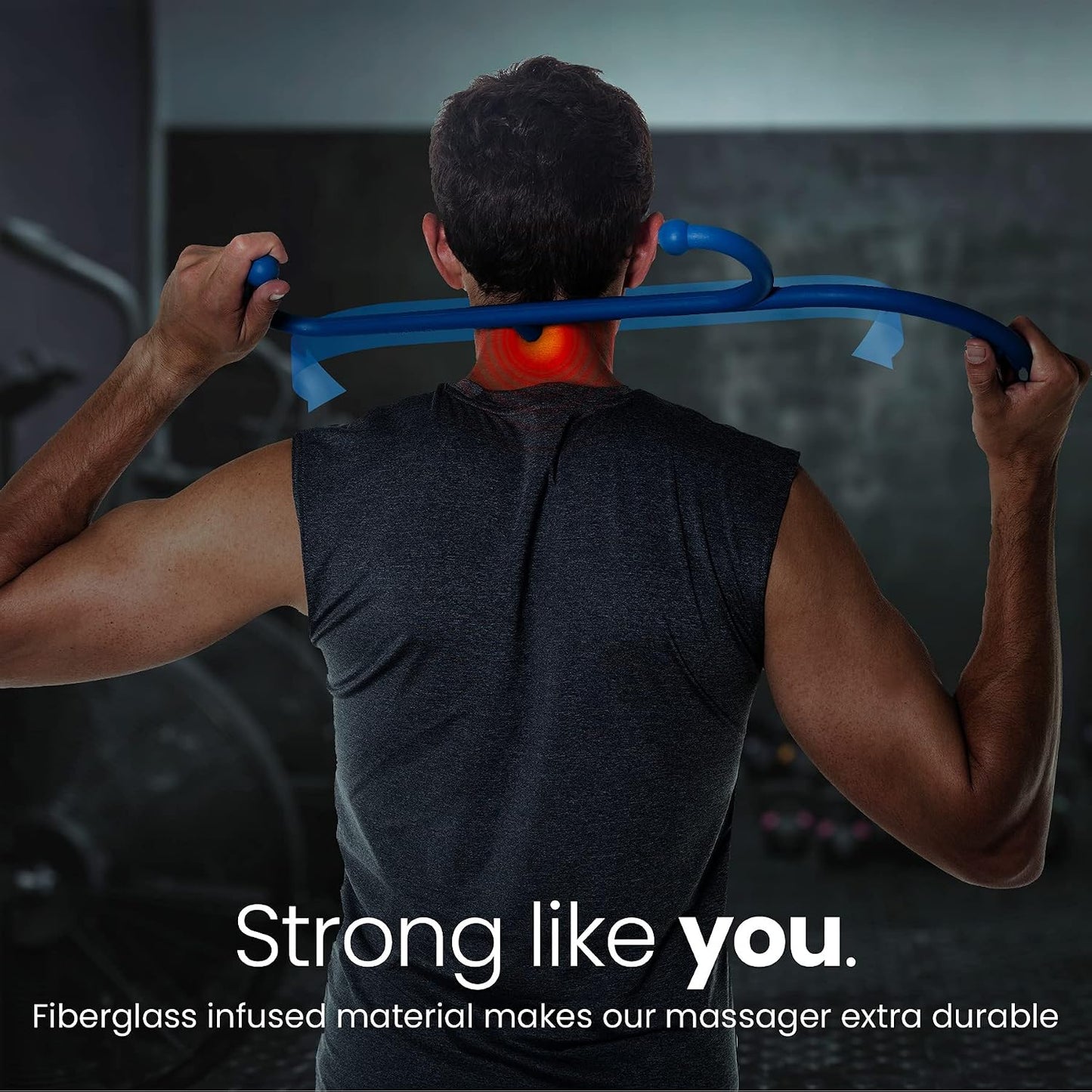 LiBa Blue Handheld Back Neck Shoulder Massager for Pain Relief