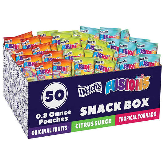 Welch's Fruit Snacks, Juicefuls Fusions, 50ct Variety Box with Three Unique Flavor Collections
