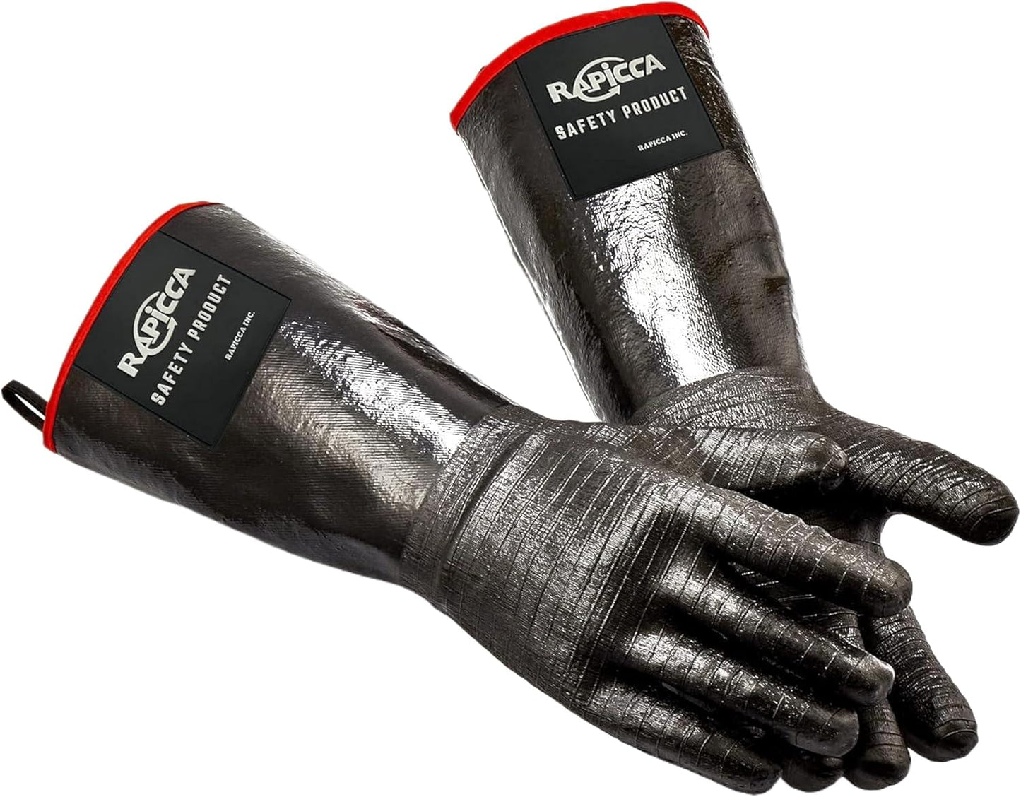 RAPICCA BBQ Grill Gloves, 932°F Heat Resistant Neoprene, 14 in XL | Oil Resistant & Waterproof, For Pitmaster - Smoking, Grilling, Cooking, Deep Frying Turkey, Handling Hot Greasy Meat
