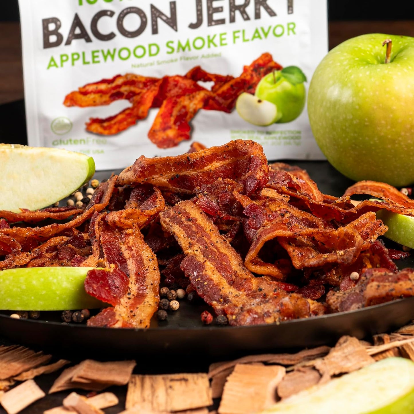 Bacon Jerky Variety Pack with 5 Flavors and Up to 24g Protein Per Bag