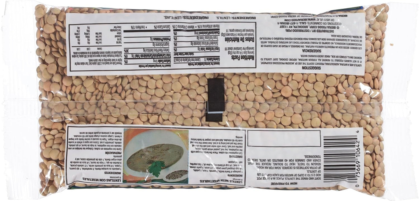 Iberia Dry Lentils, 12 Oz - High-Protein, Non-GMO, Cholesterol-Free Pulses