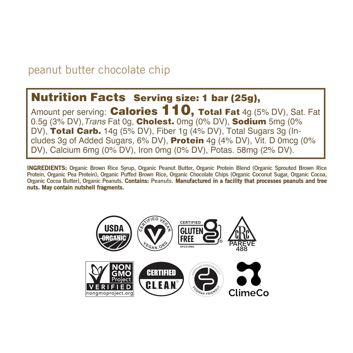 GoMacro MacroBar Mini Organic Vegan Snack Bars - Peanut Butter Chocolate Chip