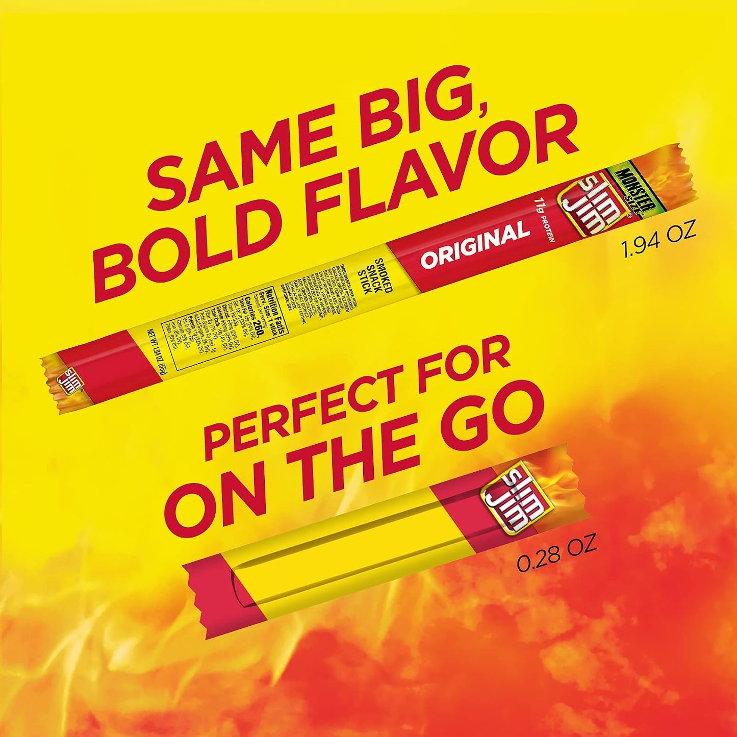 Slim Jim Original Flavor Snack Sticks, 26 Count, 0.28 oz Each