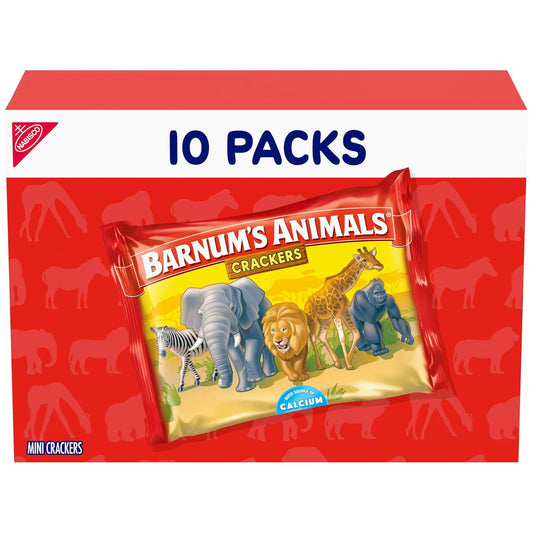 Barnum's Original Animal Crackers, 10 Snack Packs, Kids Snacks