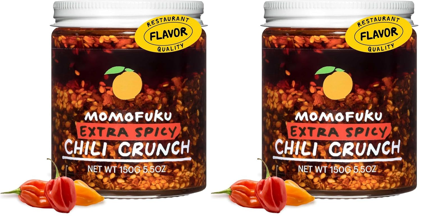 David Chang's Momofuku Chili Crunch, 5.5 Ounces, Spicy Chili Oil with Crunchy Garlic and Shallots