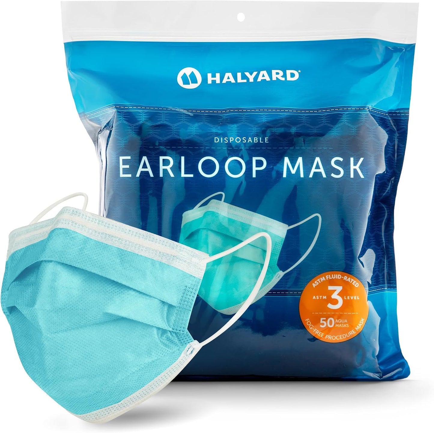 Halyard FluidShield Level 3 Disposable Procedure Mask with Soft Lining and Earloops