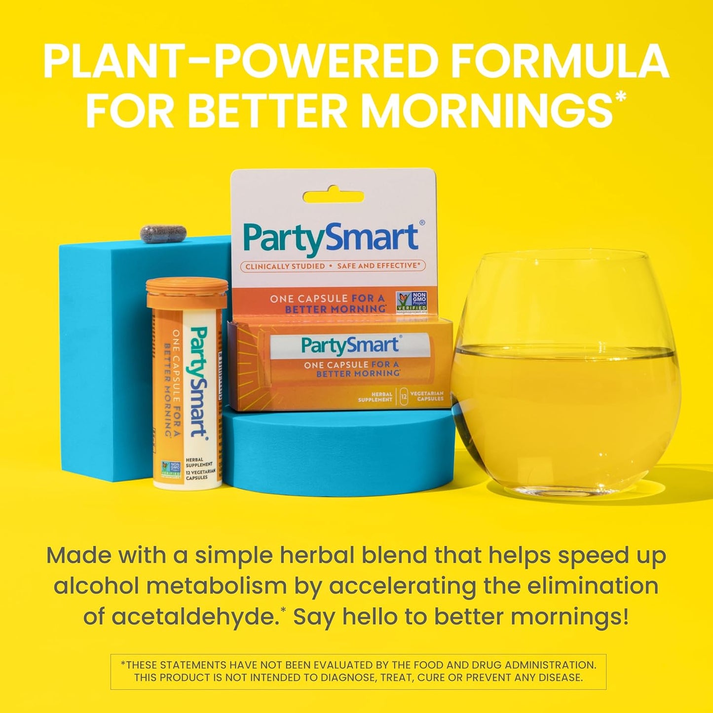 Himalaya PartySmart, 12 Capsule Tube, Plant Based, Vegan, Non-GMO, Gluten Free, Clinically Studied Alcohol Breakdown Liver Support