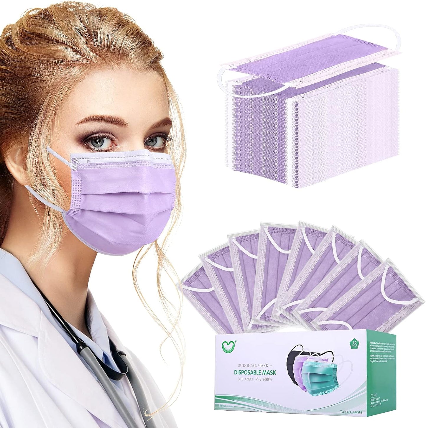 Disposable Face Mask 4-Ply Adult Soft Breathable Safety Mask