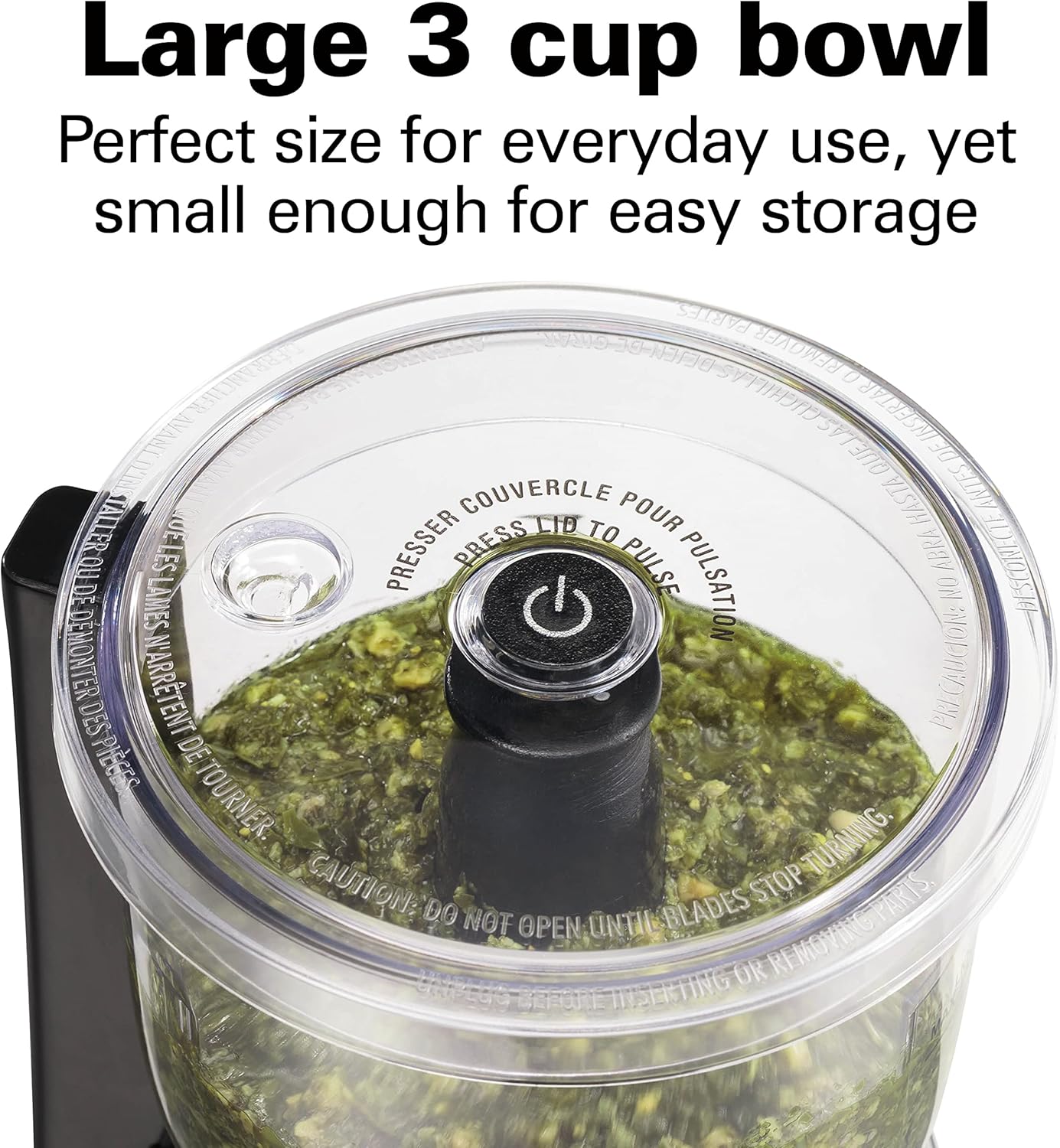Hamilton Beach 3 Cup Electric Vegetable Chopper & Mini Food Processor | Simple Stack & Press Design | 350 Watts & Stainless Steel Blades For Dicing, Mincing & Puree | Dishwasher Safe | Black