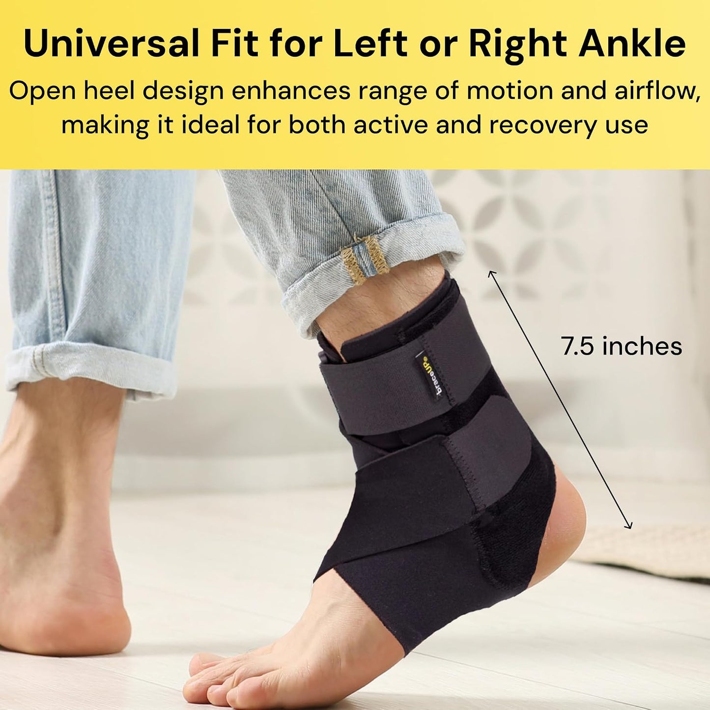 BraceUP Ankle Brace - Relieve Pain, Enhance Stability for Foot Pain, Sprained Ankle, Achilles Tendonitis