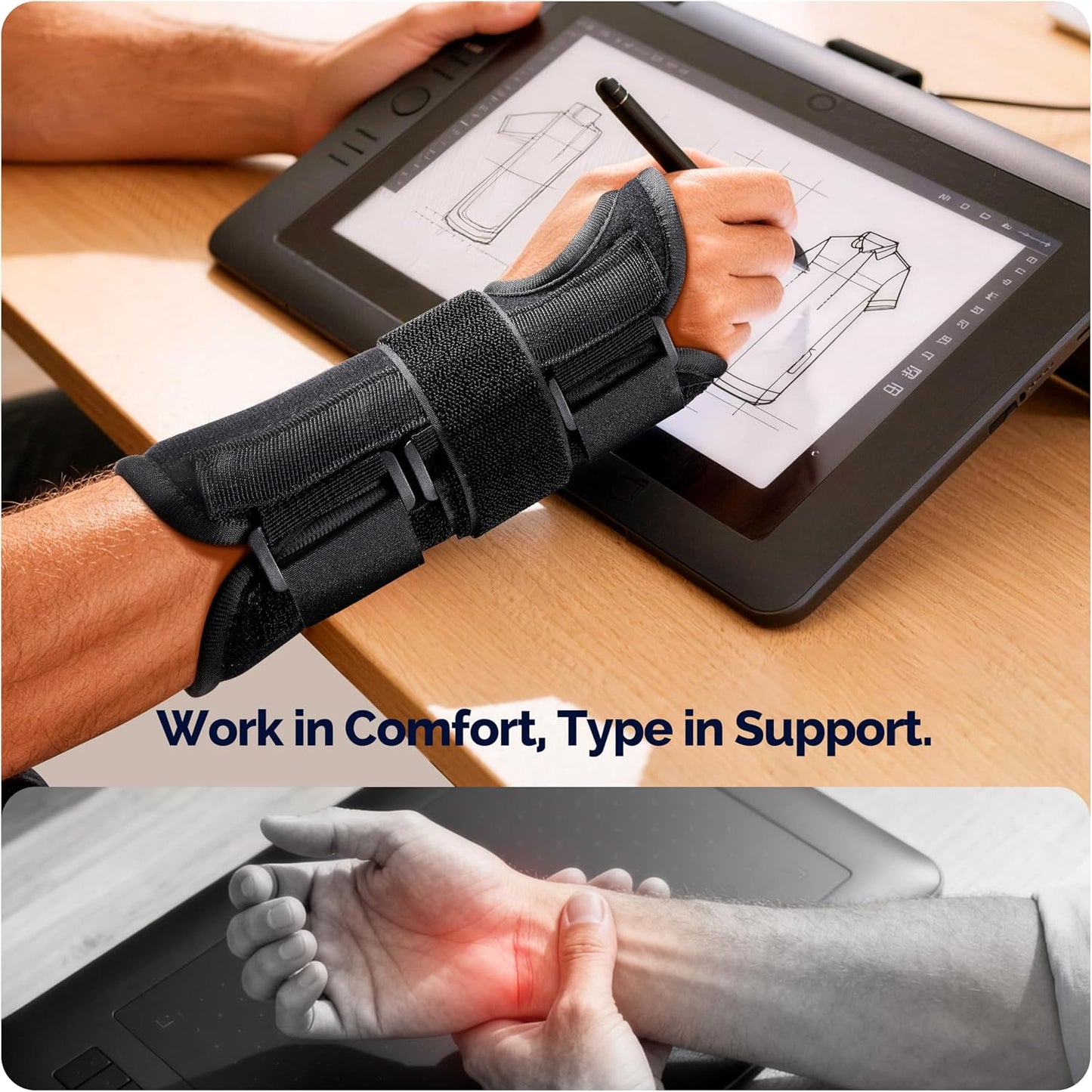 Featol Carpal Tunnel Wrist Brace Night Support 2 Pack for Pain Relief